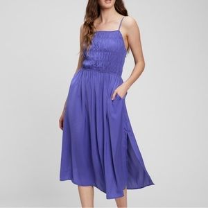gap smocked midi dress